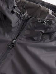 Black Lightweight Waterproof Packable Hooded Jacket - Image 12 of 14