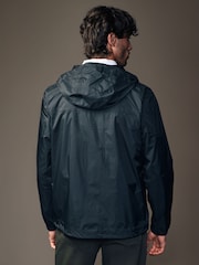Black Lightweight Waterproof Packable Hooded Jacket - Image 6 of 14