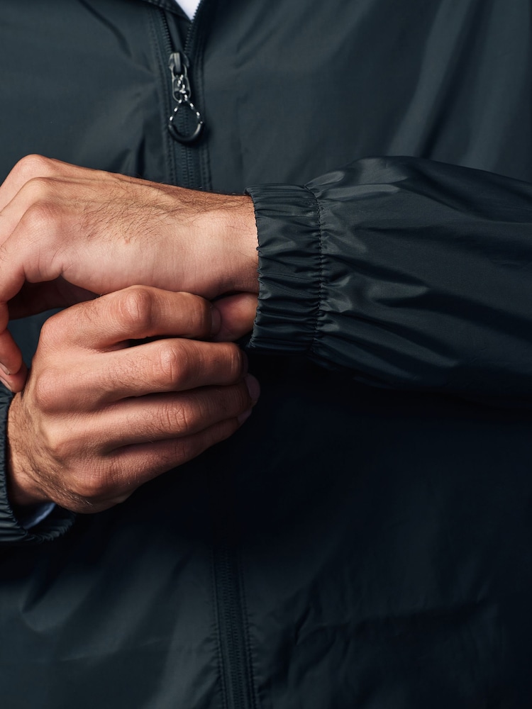 Black Lightweight Waterproof Packable Hooded Jacket - Image 8 of 14