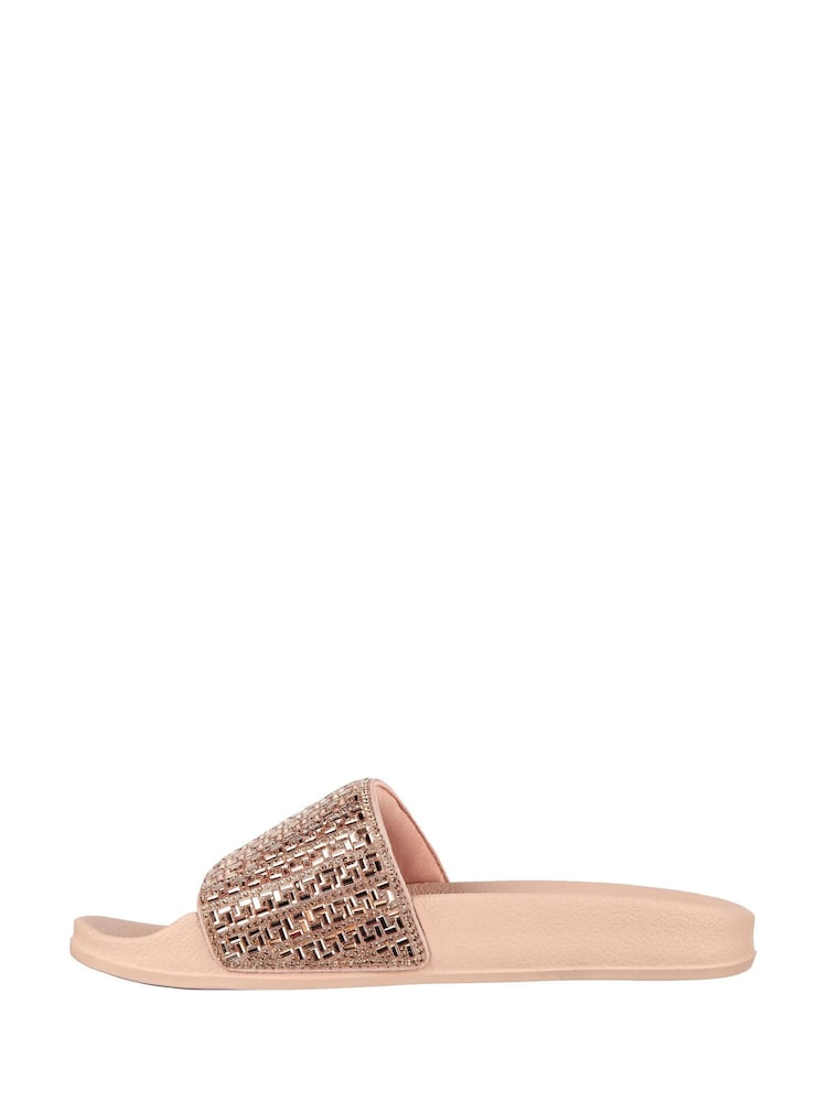 Skechers Pink Pop Ups New Spark Womens Slides - Image 2 of 4
