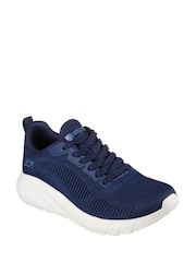 Skechers Navy Blue Womens Bobs Squad Chaos Face Off Trainers - Image 3 of 6