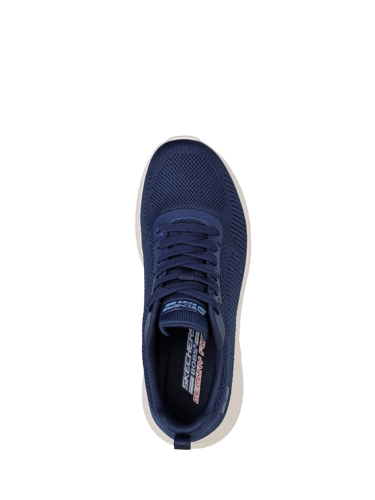 Skechers Navy Blue Womens Bobs Squad Chaos Face Off Trainers - Image 4 of 6