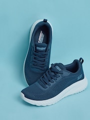Skechers Navy Blue Womens Bobs Squad Chaos Face Off Trainers - Image 6 of 6