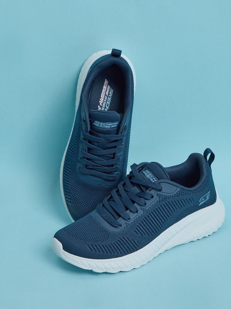 Skechers Navy Blue Womens Bobs Squad Chaos Face Off Trainers - Image 6 of 6