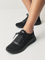 Skechers Black Chrome Womens Bobs Squad Chaos Face Off Trainers - Image 2 of 7