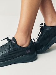 Skechers Black Chrome Womens Bobs Squad Chaos Face Off Trainers - Image 3 of 7