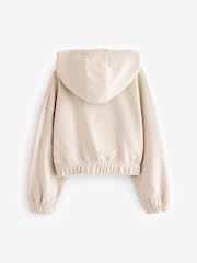 Ecru Cream Cropped Drawstring Waist Hoodie (3-16yrs) - Image 6 of 6