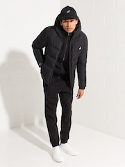 Superdry Black Hooded Mens Sports Puffer Jacket - Image 1 of 3