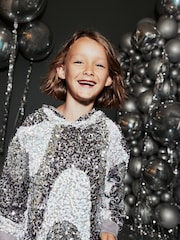 Silver Sequin Longline Hoodie And Leggings Set (3-16yrs) - Image 4 of 9