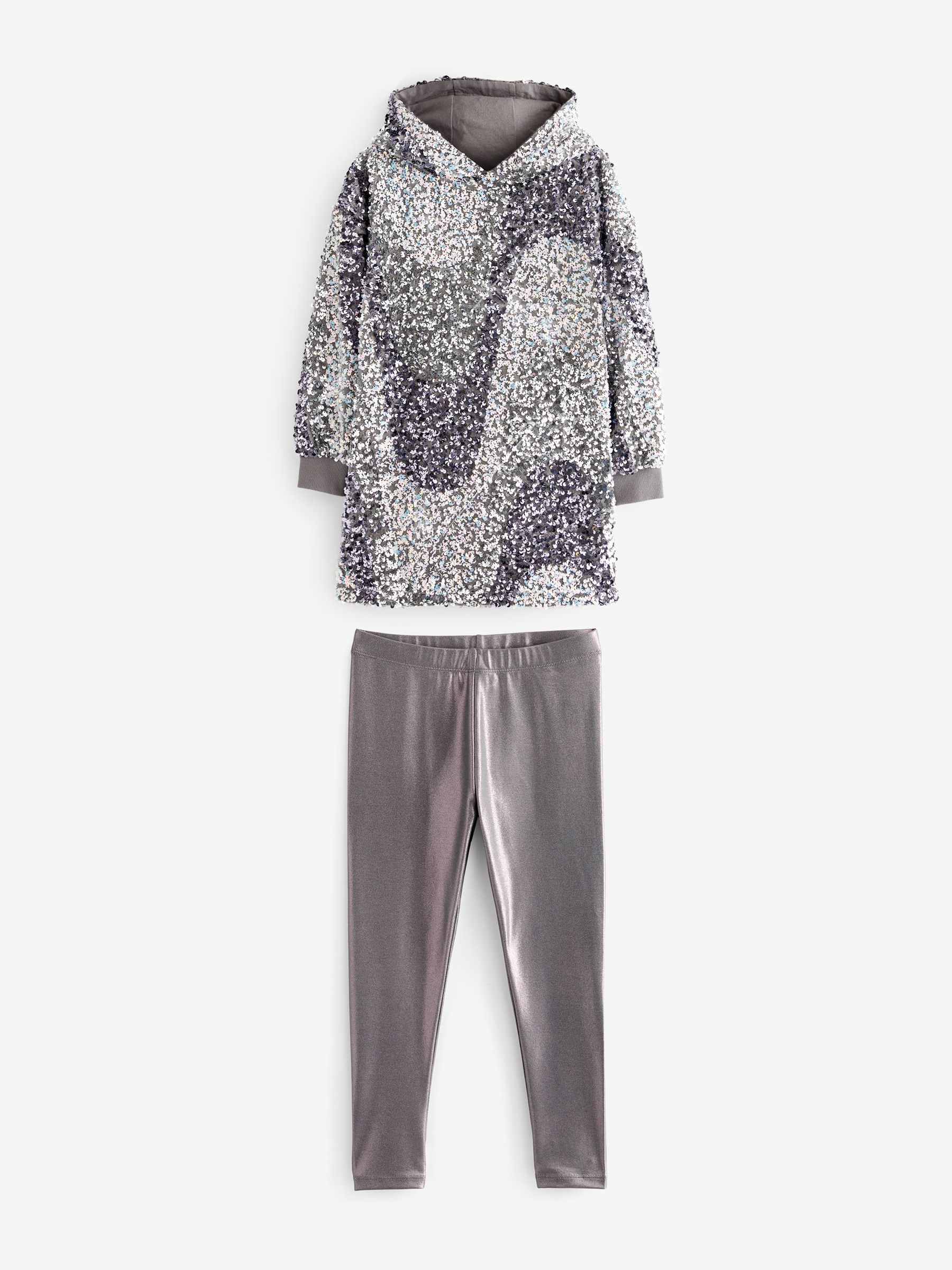 Silver sequin hoodie hot sale