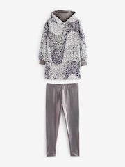 Silver Sequin Longline Hoodie And Leggings Set (3-16yrs) - Image 5 of 9