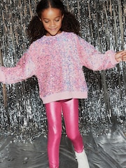 Pink Sequin Party Jumper and Leggings Set (3-16yrs) - Image 2 of 7