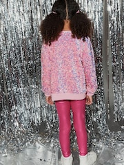 Pink Sequin Party Jumper and Leggings Set (3-16yrs) - Image 3 of 7