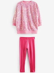 Pink Sequin Party Jumper and Leggings Set (3-16yrs) - Image 5 of 7
