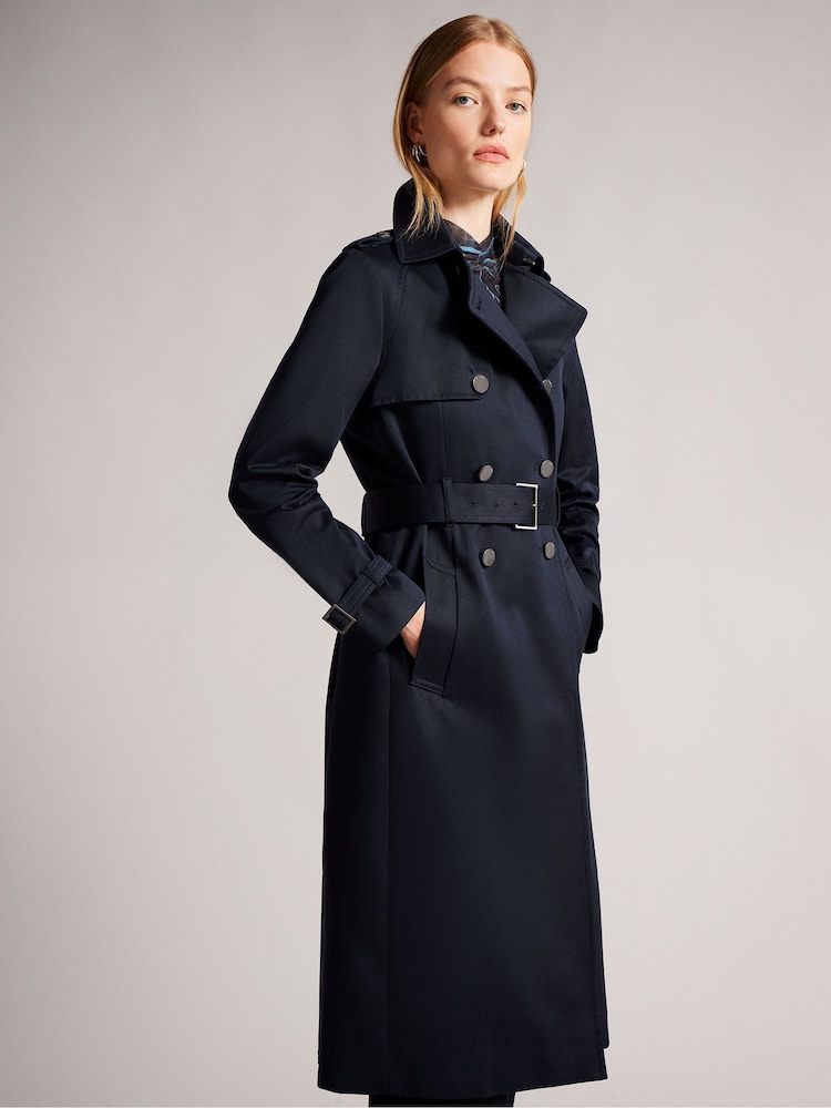 Ted Baker Blue Robbii Lightweight Trench Coat - Image 1 of 7