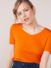 Orange Slouch V-Neck T-Shirt - Image 1 of 6
