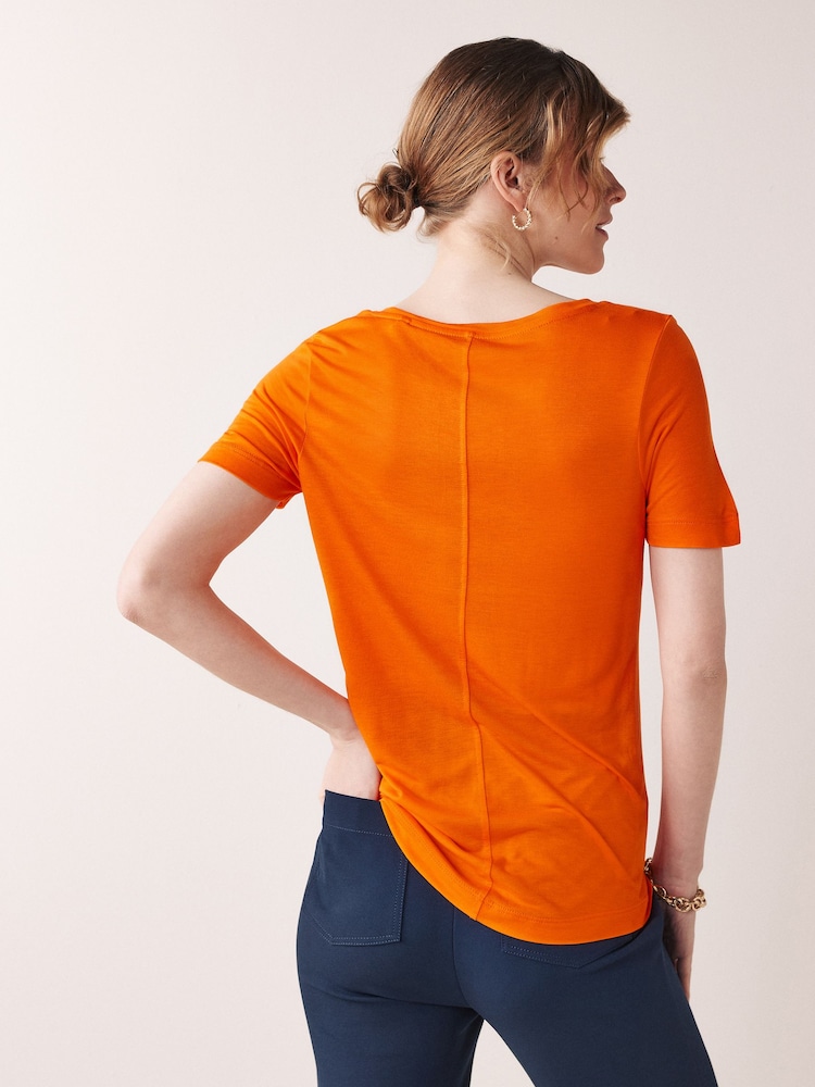 Orange Slouch V-Neck T-Shirt - Image 2 of 6