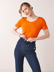 Orange Slouch V-Neck T-Shirt - Image 4 of 6