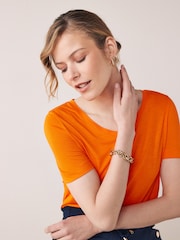 Orange Slouch V-Neck T-Shirt - Image 5 of 6