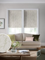 Laura Ashley Green Pussy Willow Embroidered Made To Measure Roman Blind - Image 1 of 7