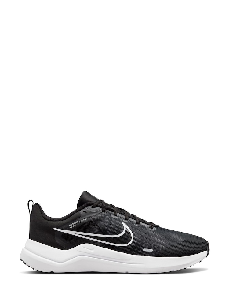 Nike Black/Grey Downshifter 12 Running Trainers - Image 1 of 10