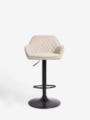 Arona Faux Leather Natural Hamilton Quilted Kitchen Bar Stool - Image 2 of 7