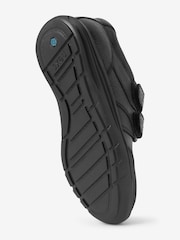 Black Standard Fit (F) School Leather Strap Touch Fasten Shoes - Image 5 of 9
