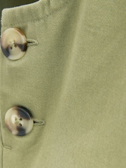 Khaki Green Maternity Adjustable Strap Cotton Relaxed Jumpsuit - Image 3 of 3