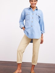 Camel Maternity Over-the-Bump Mom Jeans - Image 1 of 6