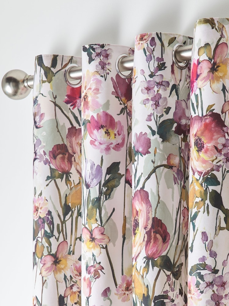 Studio G Cream Meadow Eyelet Curtains - Image 2 of 2