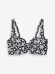 Monochrome Print Non Padded Underwired Top Non Pad Bikini Top - Image 2 of 2