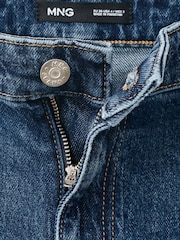 Mango Blue Danila High Waisted Cropped Wide Leg Jeans - Image 7 of 7