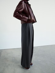 Mango Grey Pleated Straight Leg Trousers - Image 2 of 7