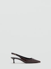 Mango Red Sling Back Kitten Heels - Image 3 of 4