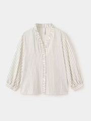 Mango Cream Stripe Blouse With Frill Trim - Image 5 of 7