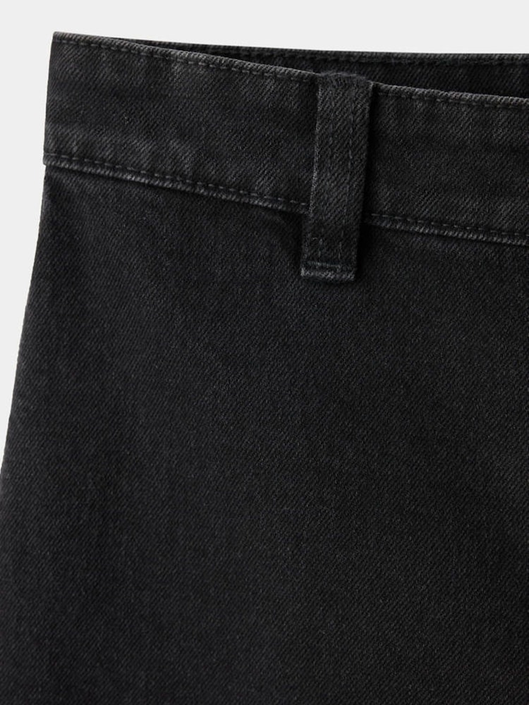 Mango Black High Waisted Cropped Wide Leg Jeans - Image 7 of 7