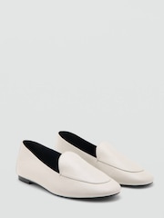 Mango White Bovine Leather Loafers - Image 1 of 5