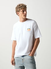 Ecru White Oranges Relaxed Fit Graphic Print Heavy Weight T-Shirt - Image 2 of 8