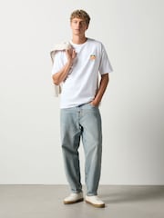 Ecru White Oranges Relaxed Fit Graphic Print Heavy Weight T-Shirt - Image 3 of 8