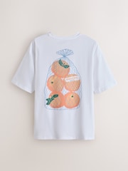 Ecru White Oranges Relaxed Fit Graphic Print Heavy Weight T-Shirt - Image 5 of 8