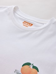 Ecru White Oranges Relaxed Fit Graphic Print Heavy Weight T-Shirt - Image 7 of 8