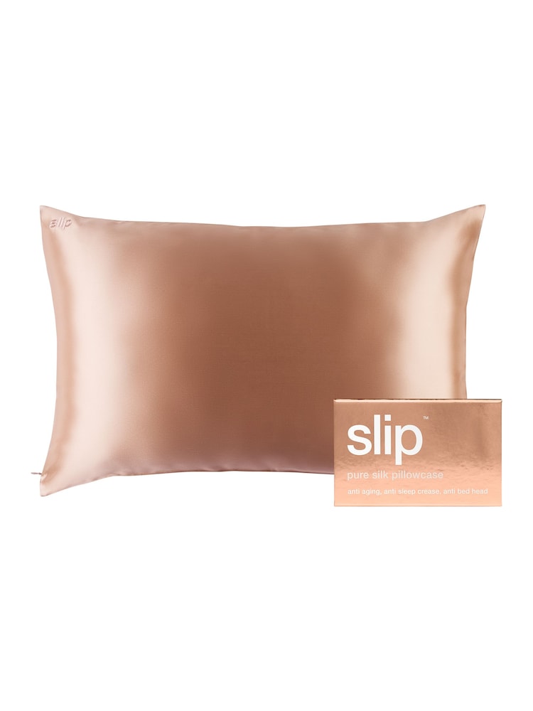 Slip Rose Gold Pure Silk Standard Pillowcase - Image 1 of 6 Slip Rose Gold Pure Silk Standard Pillowcase - Image 1 of 6