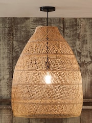 Pacific Natural Molokai Woven Cloche Ceiling Light Pendant - Image 1 of 3