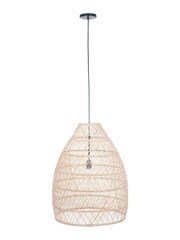 Pacific Natural Molokai Woven Cloche Ceiling Light Pendant - Image 3 of 3