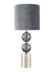 Pacific Grey Harris Antique Brass and Smoked Glass Table Lamp - Image 2 of 3