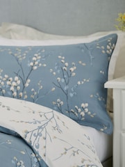 Laura Ashley Set of 2 Dark Seaspray Blue Pussy Willow 100% Cotton Pillowcases - Image 1 of 3