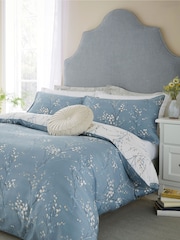 Laura Ashley Set of 2 Dark Seaspray Blue Pussy Willow 100% Cotton Pillowcases - Image 2 of 3