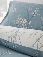 Laura Ashley Set of 2 Dark Seaspray Blue Pussy Willow 100% Cotton Pillowcases - Image 3 of 3