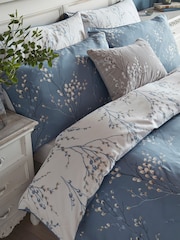 Laura Ashley Dark Seaspray Blue Pussy Willow 100% Cotton Duvet Cover and Pillowcase Set - Image 2 of 3