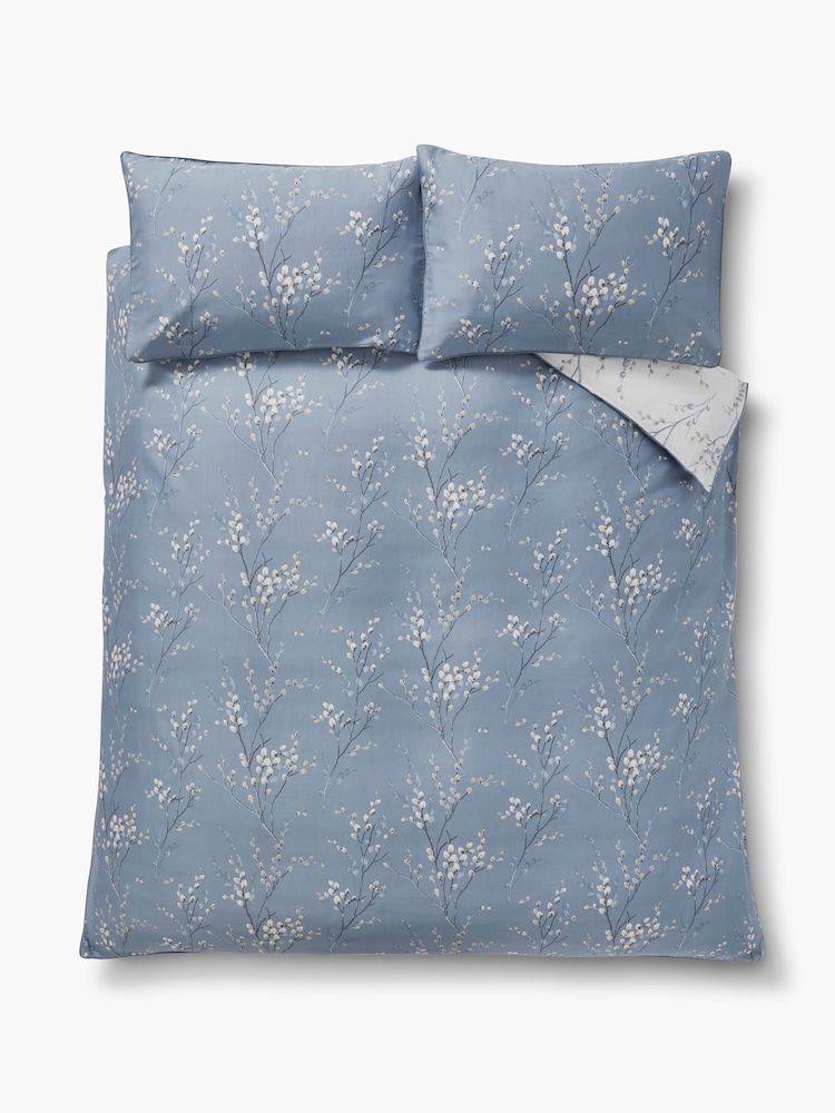 Laura Ashley Dark Seaspray Blue Pussy Willow 100% Cotton Duvet Cover and Pillowcase Set - Image 3 of 3